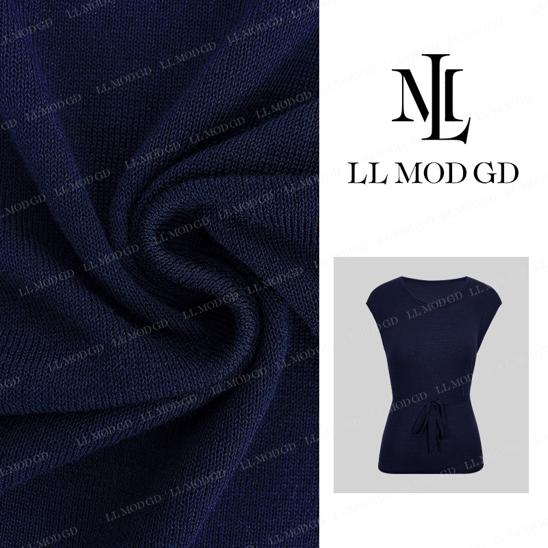 LL·MOD·GD2024夏设计感小众别致百搭圆领短款上衣XR-251778