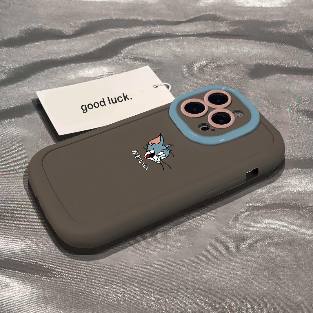 卡通汤姆杰瑞苹果14promax手机壳iphone15全包13硅胶12简约11泡芙