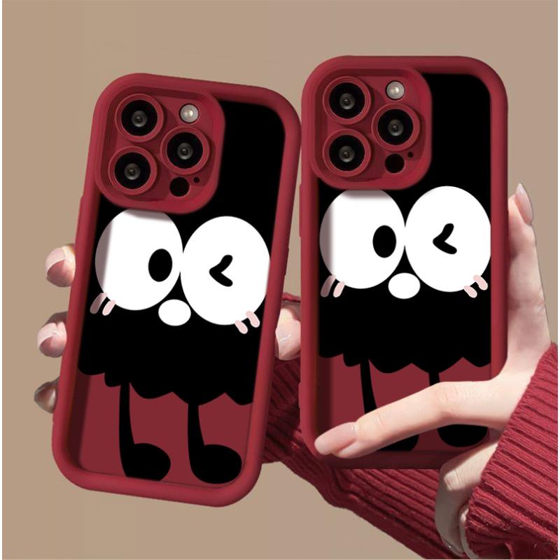可爱俏皮小煤球苹果15promax手机壳iPhone14网红13PRO全包12防摔X