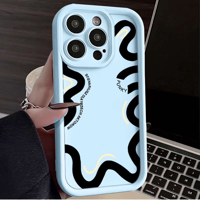 个性线条苹果15手机壳iphone14promax硅胶13pro网红12高级11全包X