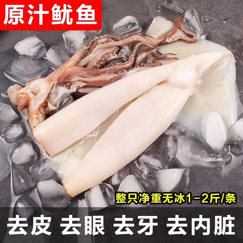 新鲜大鱿鱼去皮去内脏去牙齿 4斤/6斤爆炒干锅铁板/肉质紧实鲜嫩