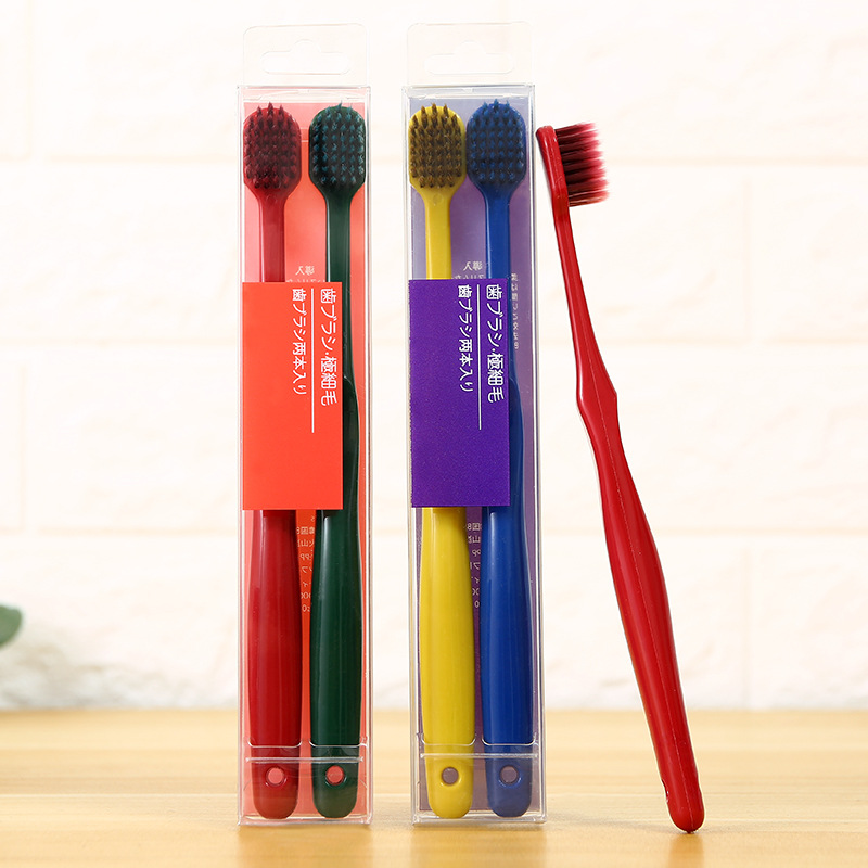 【加粗】8支宽头软毛牙刷品质成人情侣家用家庭装日式大人大头刷