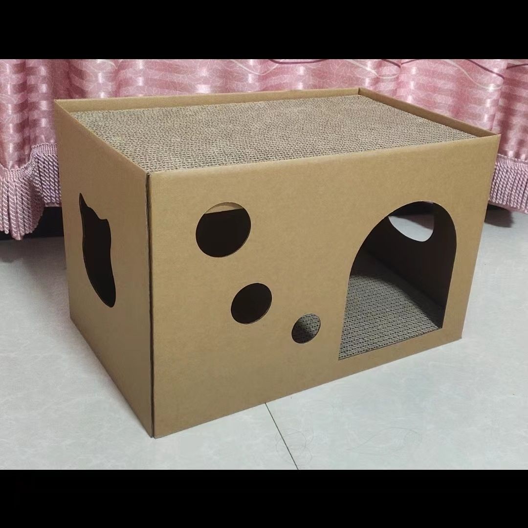 猫窝窝猫抓板窝猫抓板猫爬架四季通用猫咪玩具耐磨不掉屑方形猫抓
