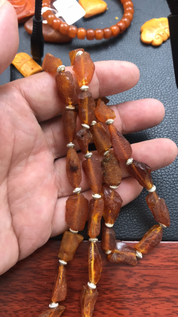 琥珀蜜蜡原石手链