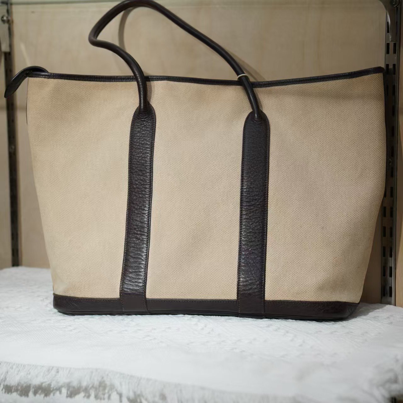 95新 Hermes/爱马仕 【嘻哈专属】/D5814/帆布拼皮花园