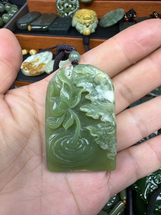 段树林黄绿肉荷花挂件