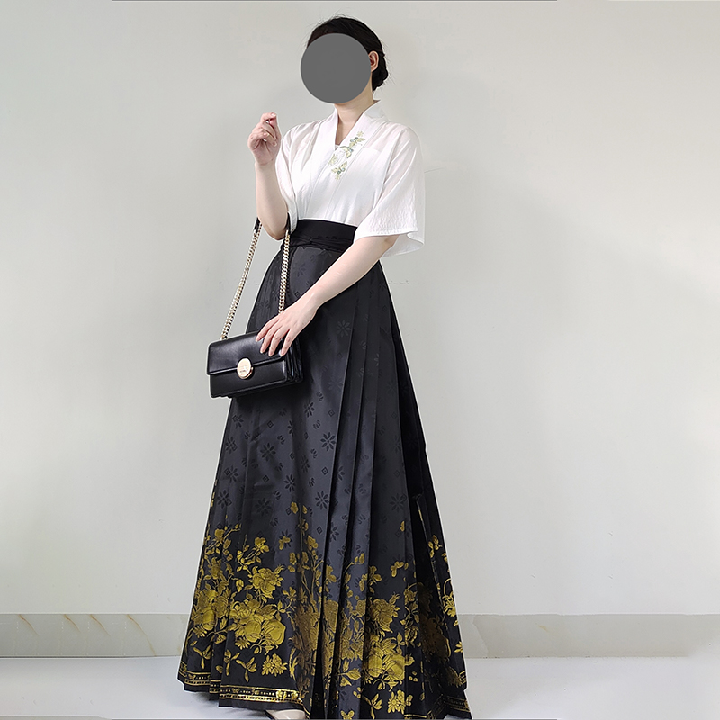 花朝记｜花花优选｜夕颜｜日常汉服｜织金织银｜飞机袖吊带马面裙