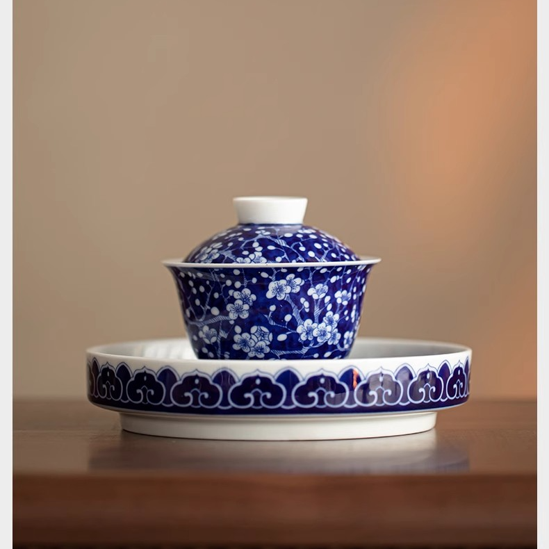 新款冰梅三才瓷盖碗大壶承满彩茶盖碗高档送礼自用中式茶杯小客杯