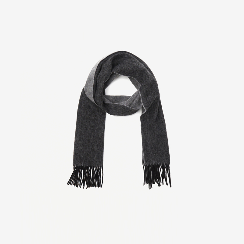 IRO Night 格纹围巾绵羊毛拼色灰色简约百搭法式轻奢25早春新款