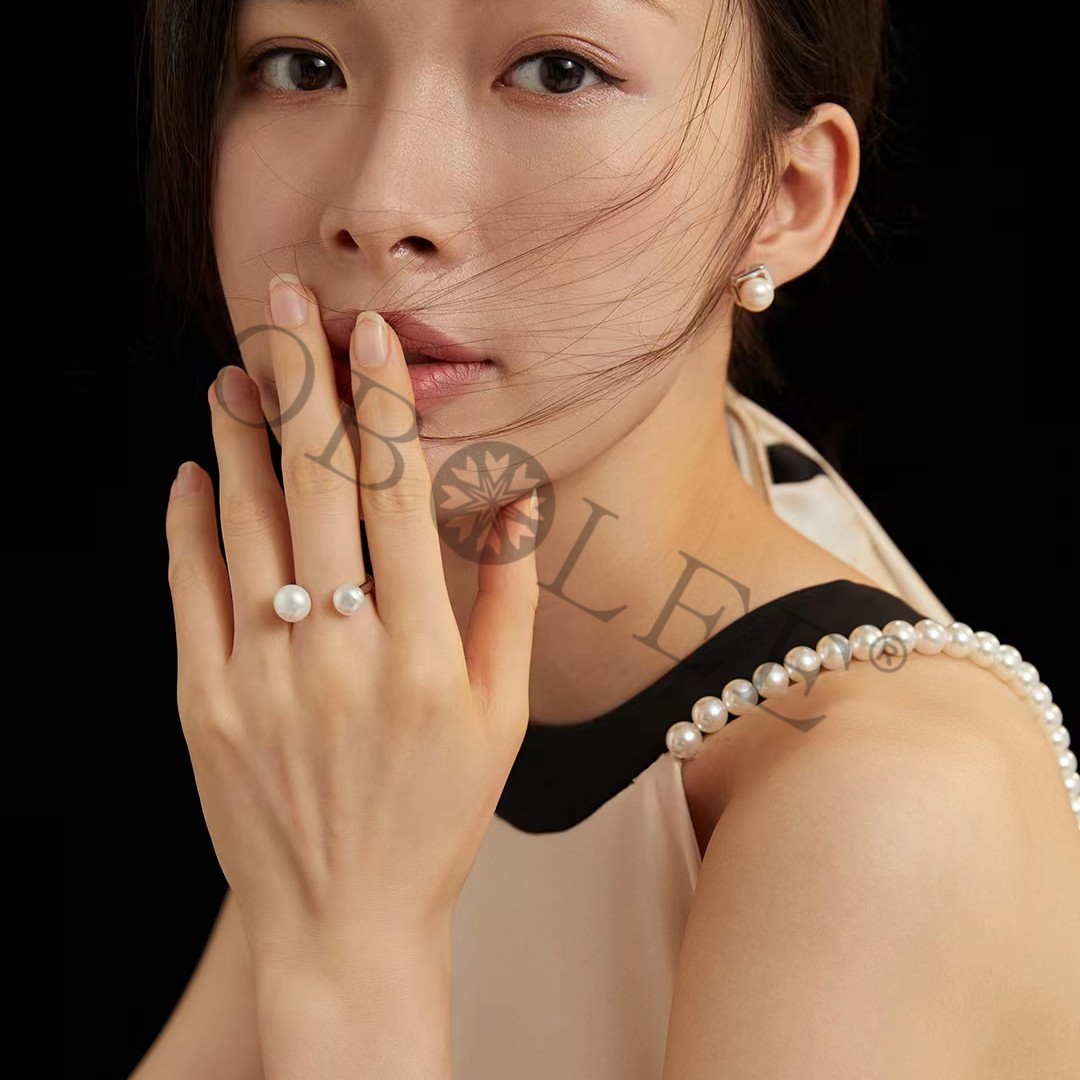 925银戒指 淡水天然珠气质时尚百搭复古小众简约轻奢法式网红活口