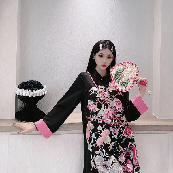 （知否.云度）国风新中式秋季新款返潮复古日常重工刺绣上衣女装裙