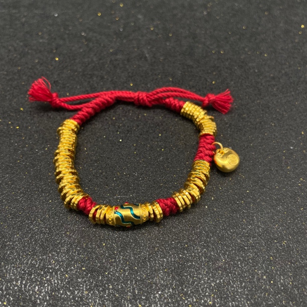 水贝国潮黄金珠宝【足金999盘缠手串】编绳时尚手工可调节编织手编