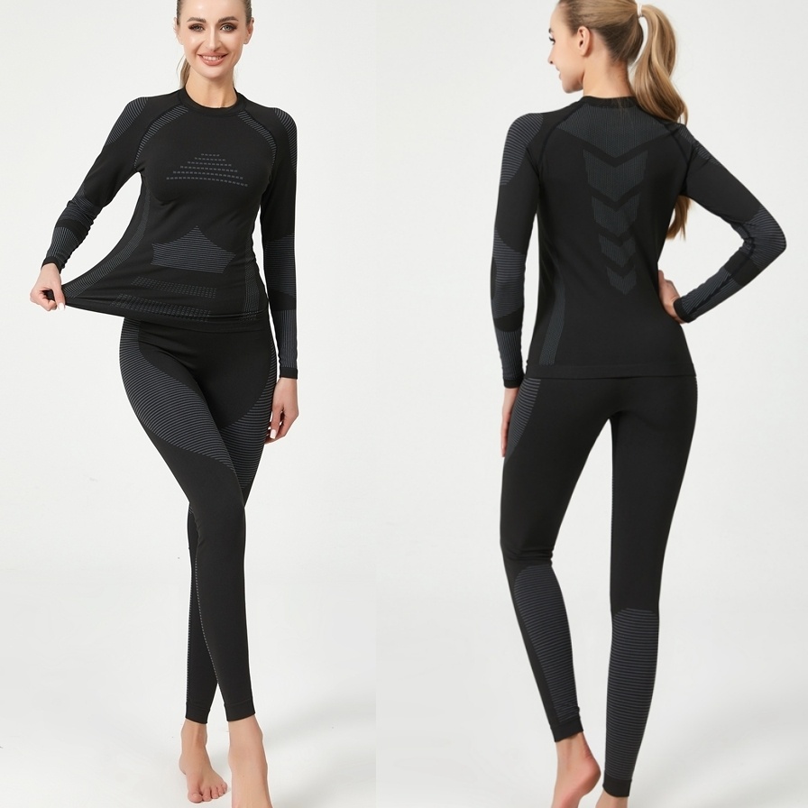 滑雪套装男女款户外运动吸湿排汗速干压缩保暖内衣紧身瑜伽服套装