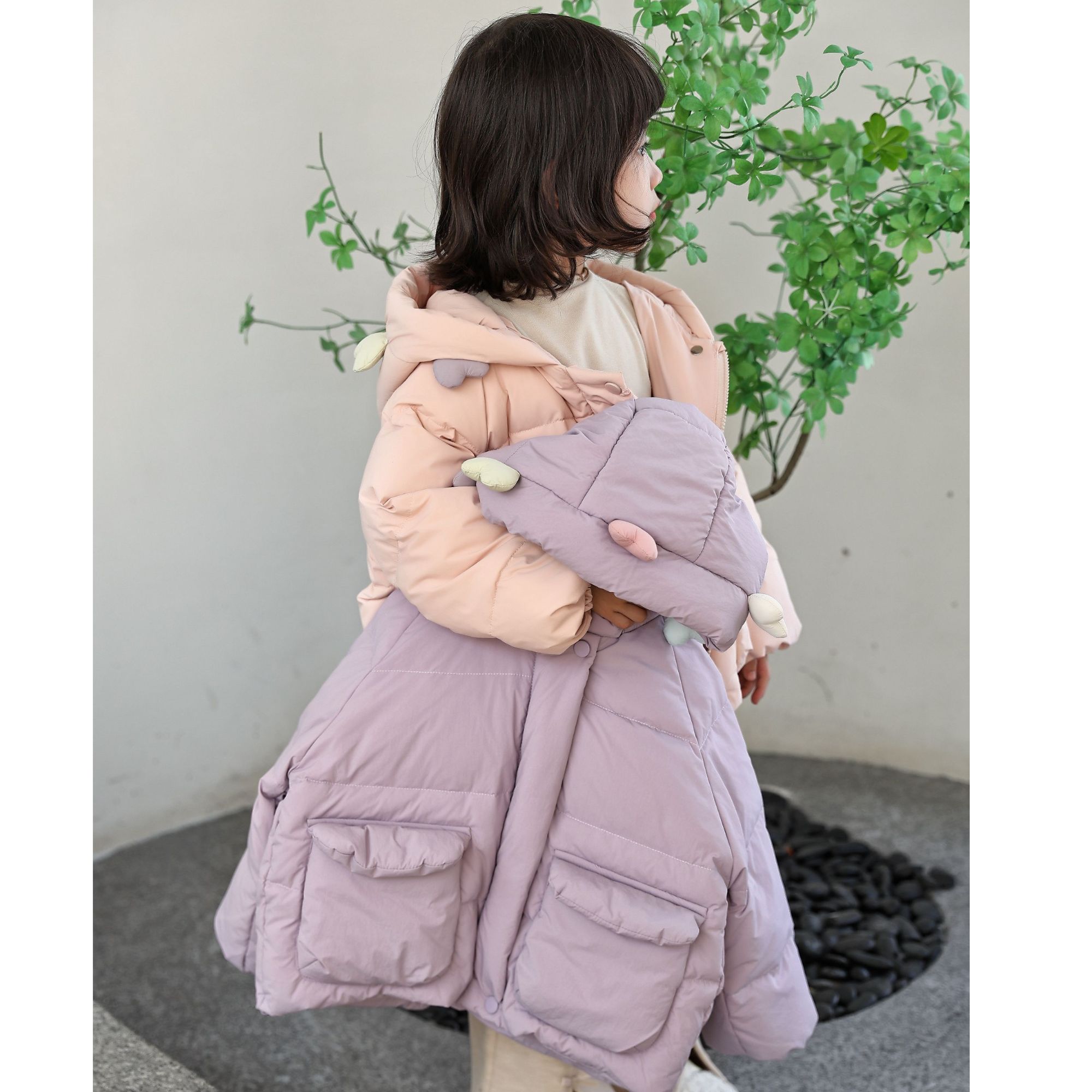 【爱心帽款】儿童品牌羽绒服白鸭绒填充女童加厚连帽