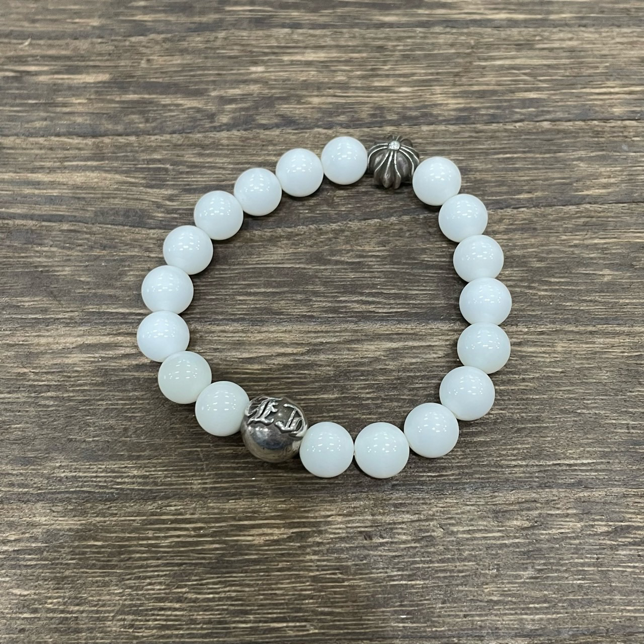 Chrome Hearts 克罗心 双银珠手串 10mm/98新/无配件