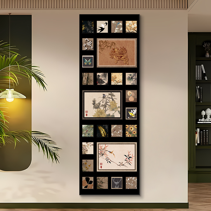 中古风法式装饰画复古高级感玄关走廊过道挂画花卉鸟卧室挂壁画