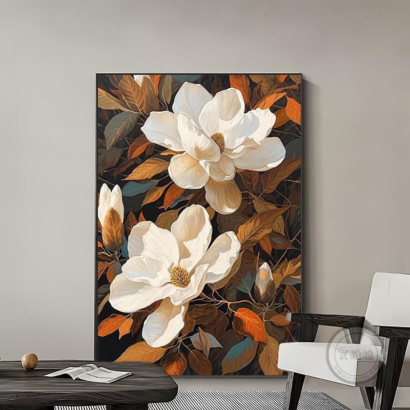 法式中古风客厅装饰画复古风沙发背景墙壁画现代简约艺术玄关挂画