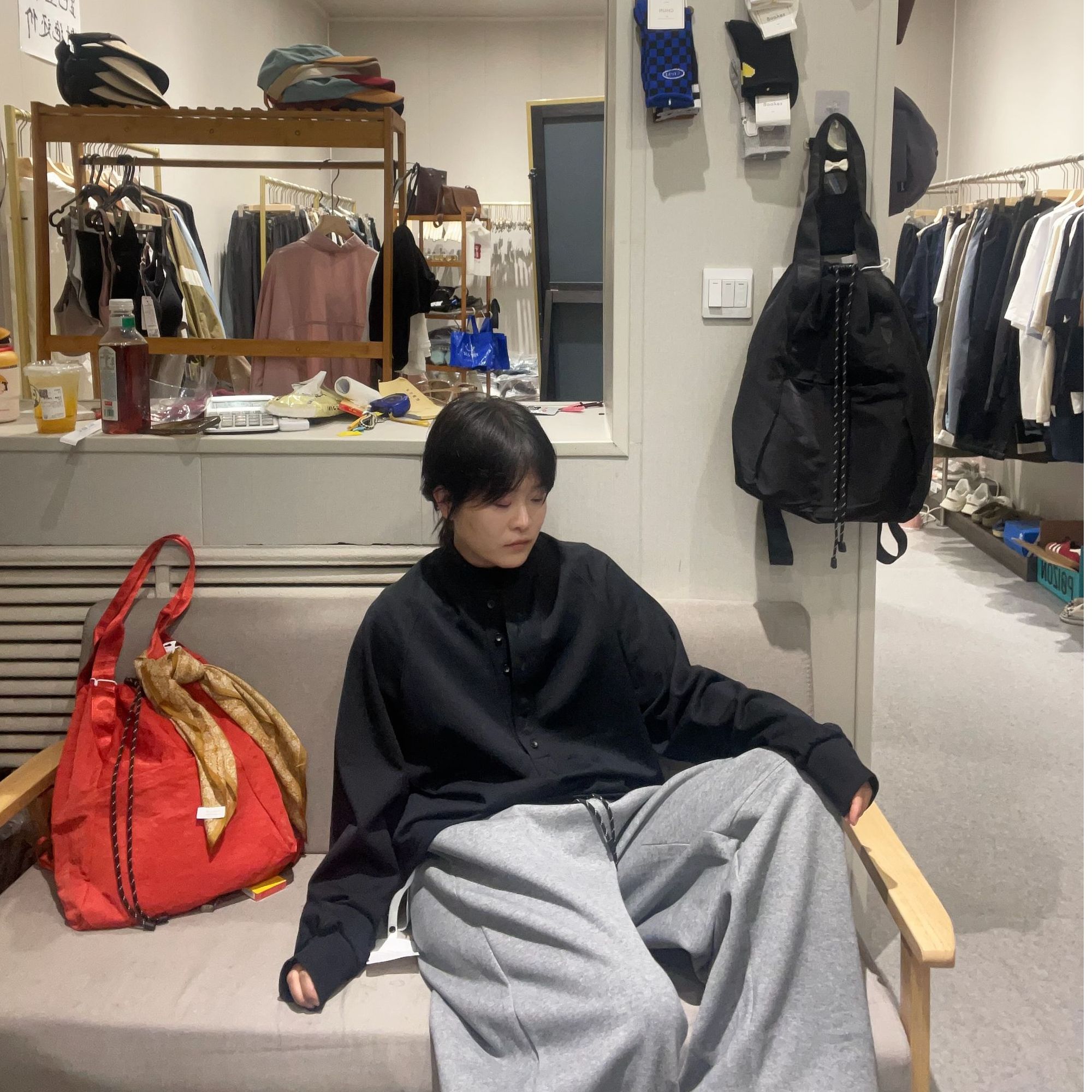 【秋季新品】慵懒风香蕉阔腿卫裤