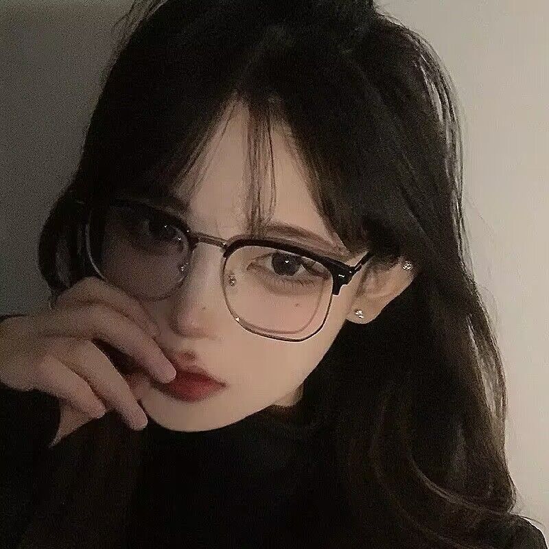 斯文半框眼镜女近视可配有度数复古素颜圆脸防蓝光防辐射潮理工男