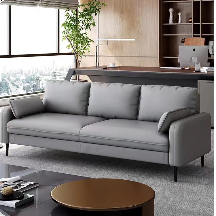 办公室沙发小户型布艺简约现代小型会客接待室商务休闲三人科技布