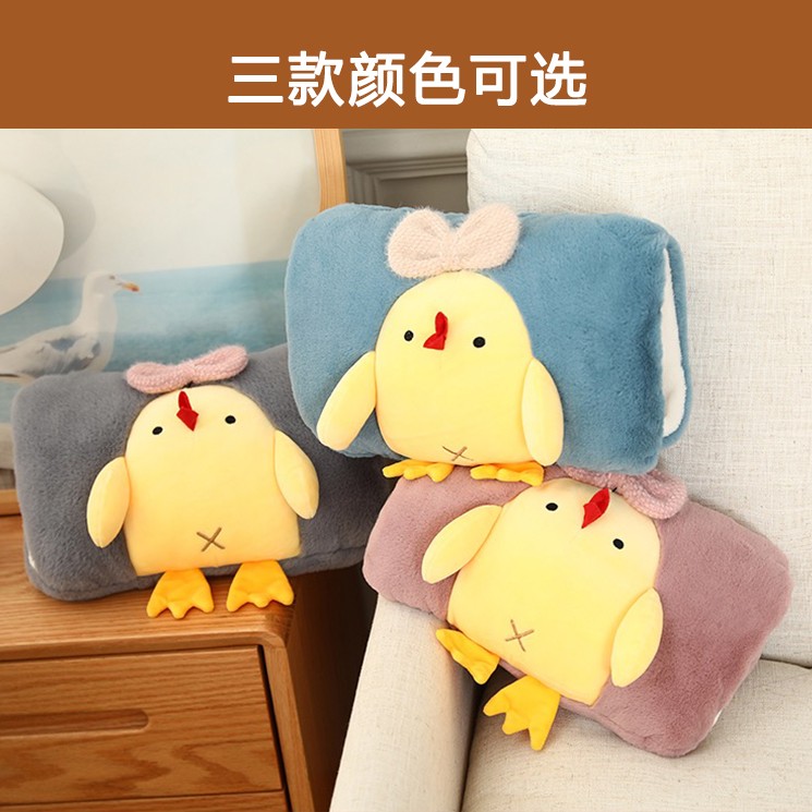 安全防爆国标热水袋充电式可爱毛绒双插手加厚电热暖水袋暖手宝女