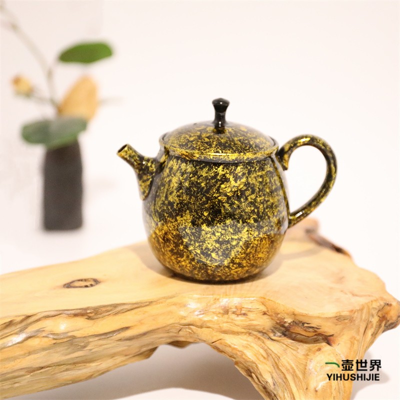 常滑烧急须 昭龙-543 金天目后手壶240ml 纯手工日式茶壶茶具现货