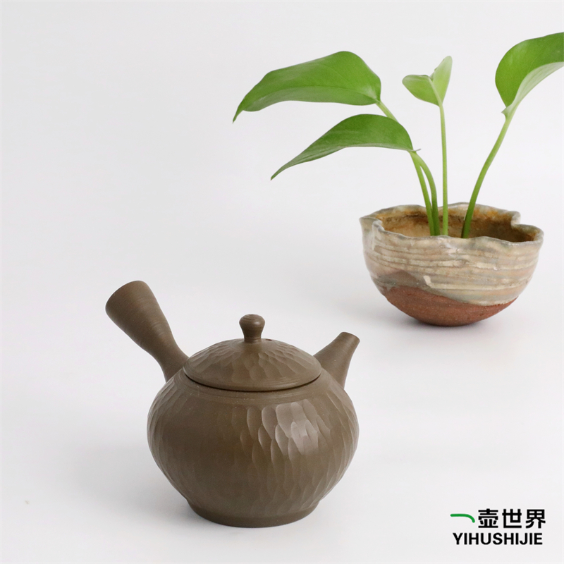 常滑烧急须 友仙 #2 绿泥纲目切 210ml 纯手工日式侧把陶茶壶现货