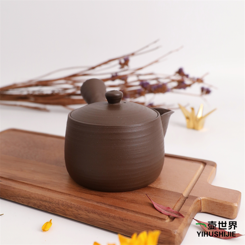 常滑烧急须 玉阳 茶色南蛮2 280ml 纯手工日式侧把陶茶壶现货