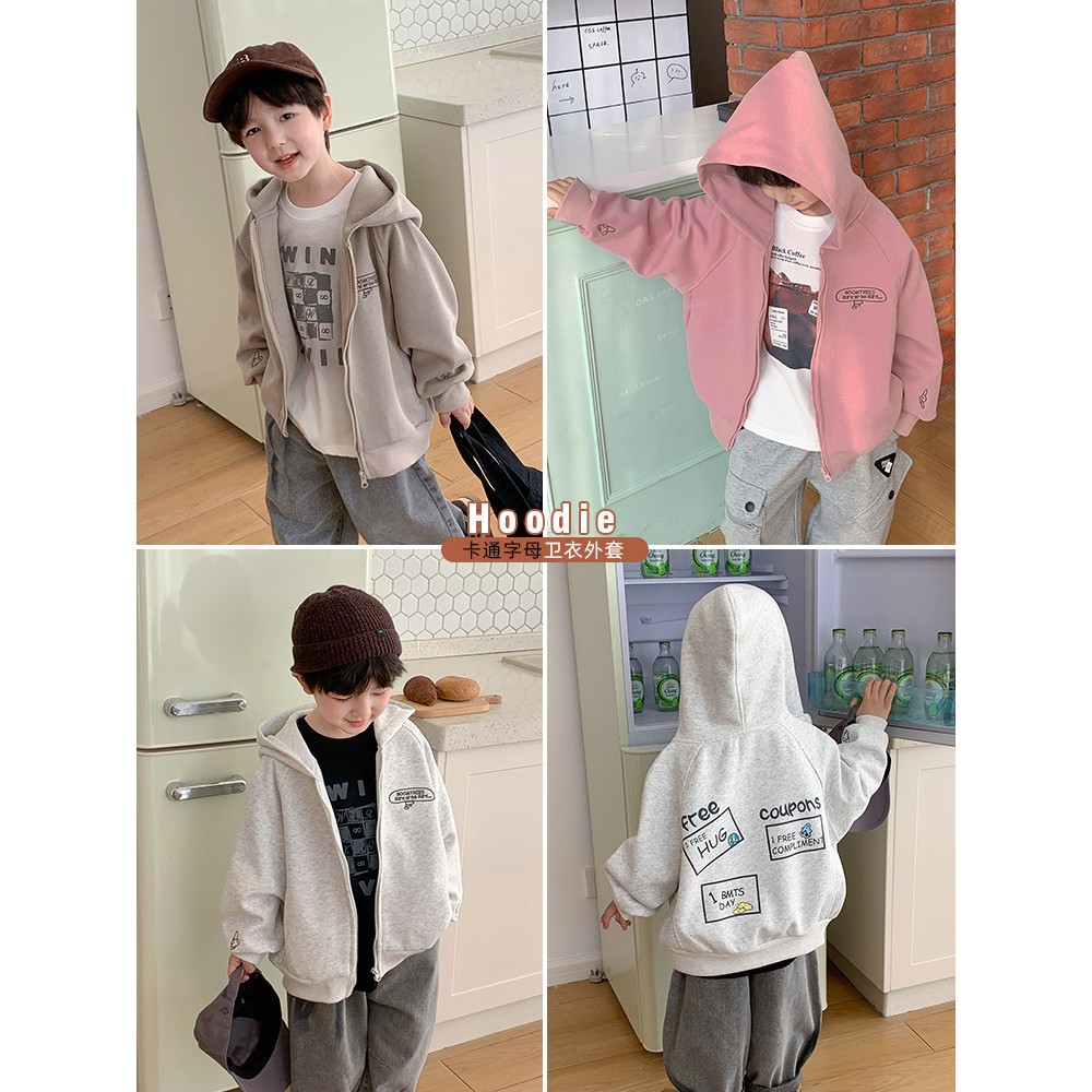 男童卡通字母连帽卫衣外套秋装童装春秋儿童韩版37206