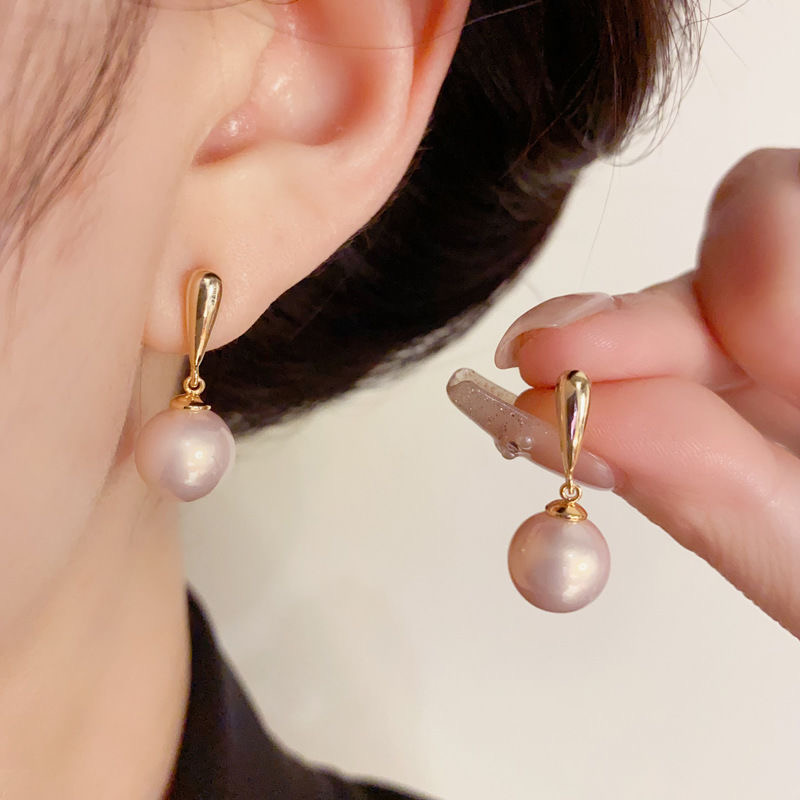 925银针仿珍珠耳饰   新款小众百搭时尚气质一字珠珠耳饰简约轻奢