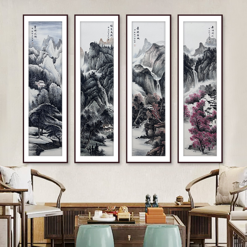 粱羽杰老师四条屏作品