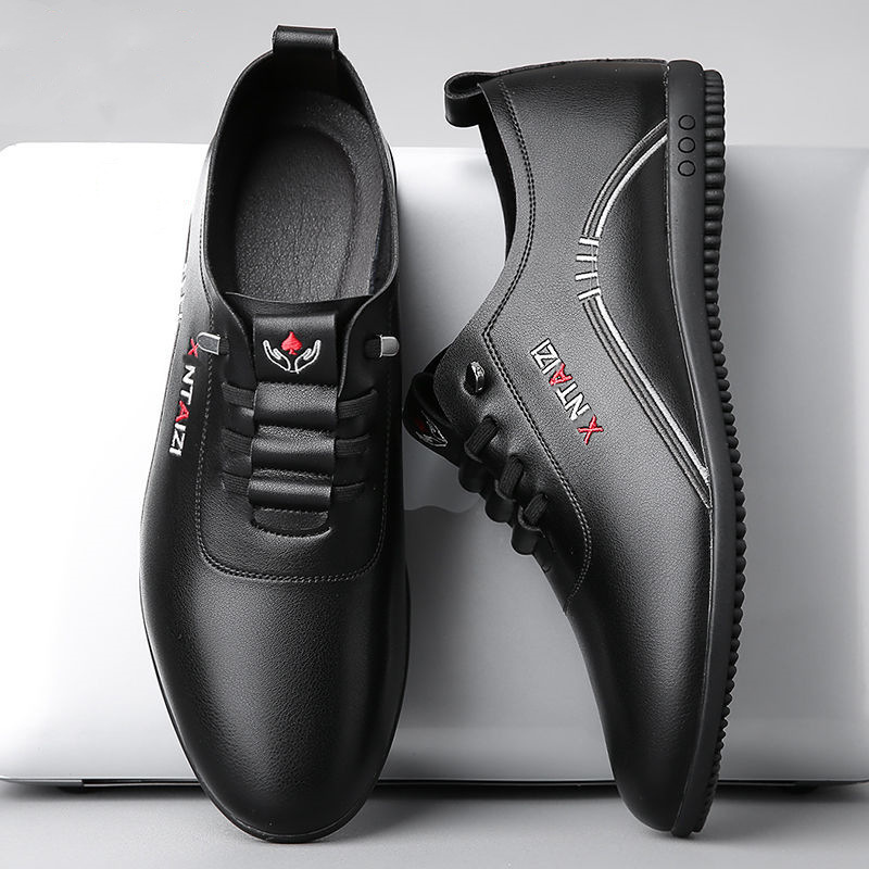 【专柜品质】男士皮鞋夏季透气一脚蹬防臭休闲鞋软底软面休闲爸爸鞋商品图