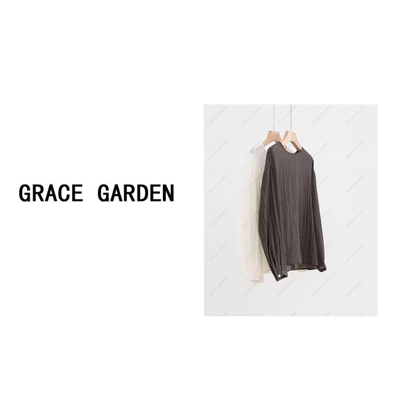 GRACE GARDEN【拉美！】韩系圆领薄款单排扣设计衬衫NCY4E3001