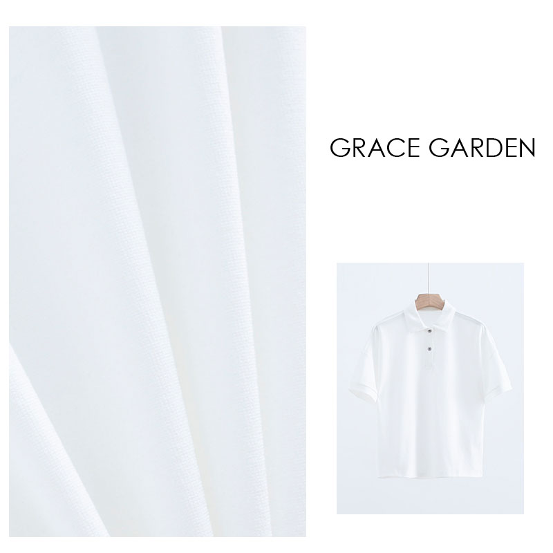 GRACE GARDENpolo领半扣经典百搭短袖T恤NT3D2452