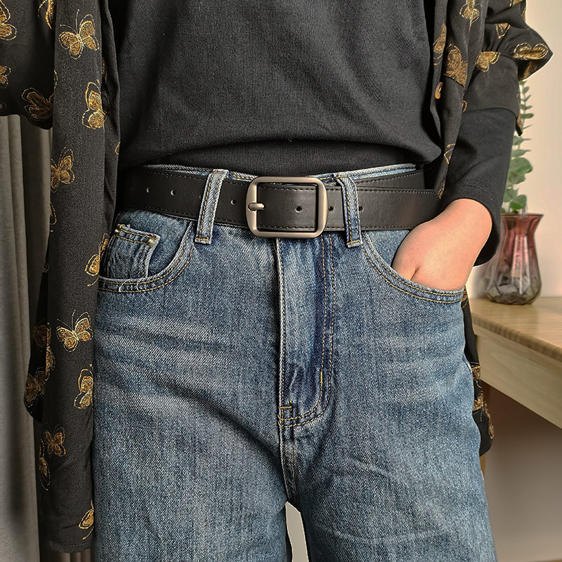 针扣皮带女潮ins韩版牛仔裤腰带年轻人简约男女百搭裤带休闲学生