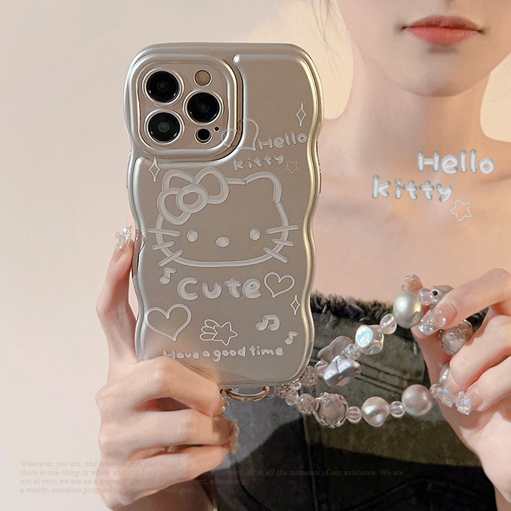全包简约可爱卡通创意电镀猫咪适用苹果iphone16小众15promax甜酷