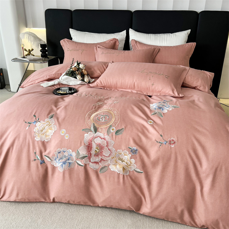 秋冬加厚磨毛四件套-露薇-重工刺绣套件