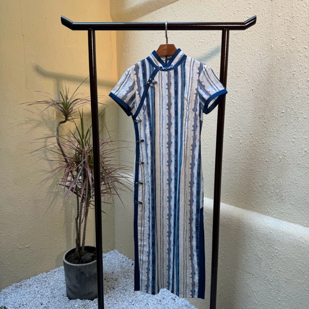 「扎染条纹」-赟旗袍