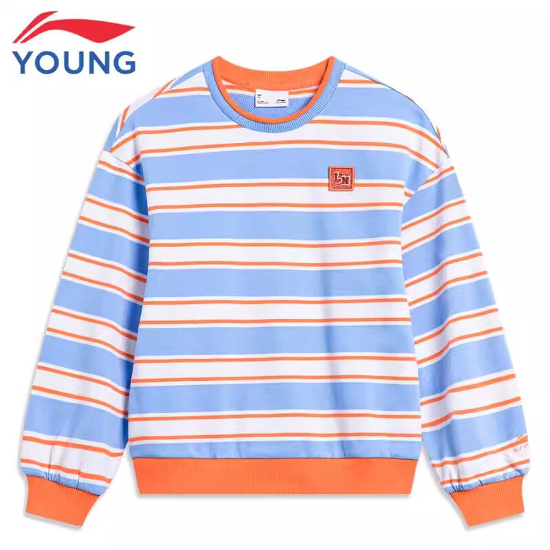 (直播）李宁时尚系列童装圆领无帽套头卫衣休闲运动上衣YWDT174