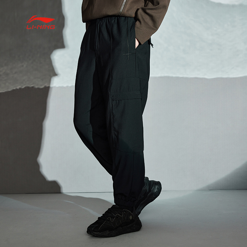 《直播》LI-NING/李宁春运动粘胶宽松舒适运动休闲裤男AKXS135