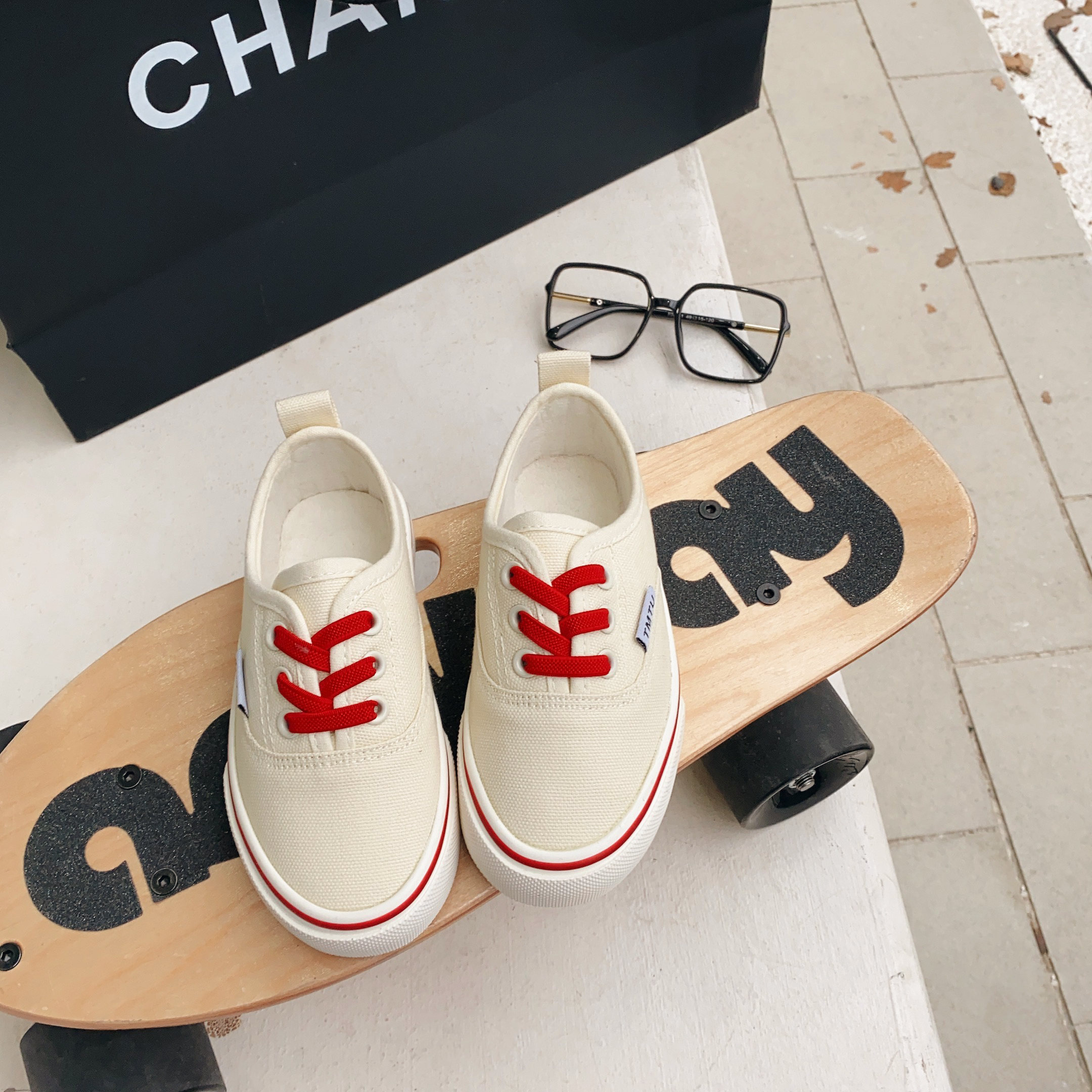 儿童帆布鞋男童加绒百搭白色;26码