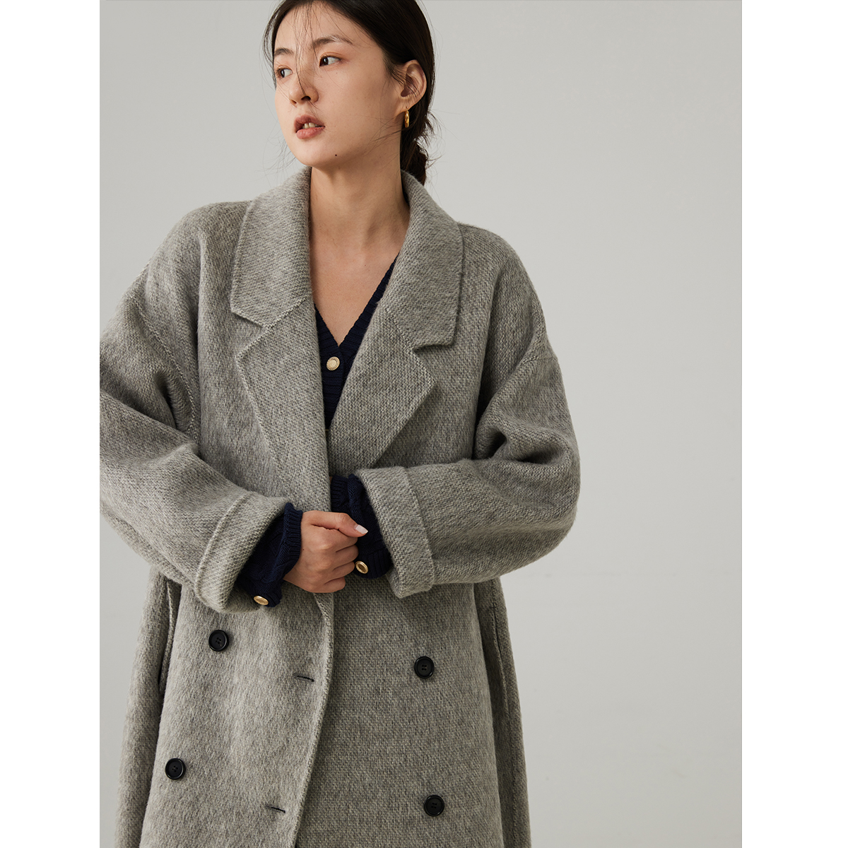 嘉茱莉【衣柜宠儿】秋冬季防寒气质长款双面羊毛大衣毛呢外套女D792