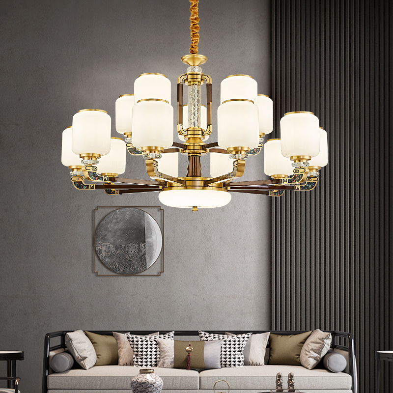 无新中式吊灯客厅灯现代简约大气全铜古典禅意大厅餐厅高