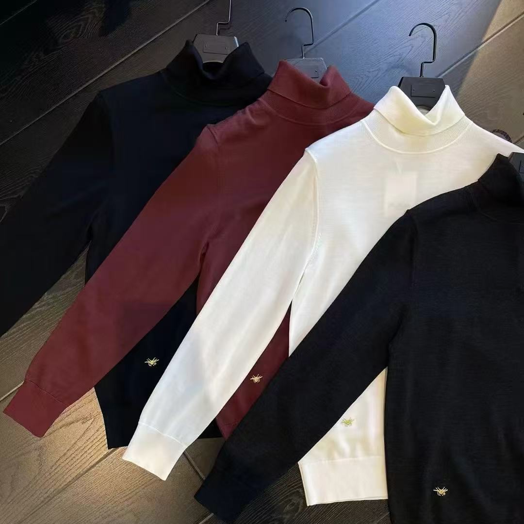 K哥男装男士时尚休闲百搭长袖针织加绒修身高领翻领保暖羊毛衫