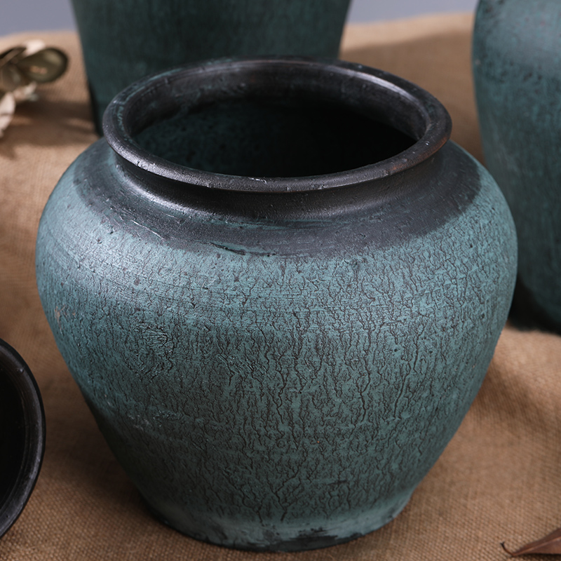 【小扬哥甄选】钧正粗陶花瓶花陶罐瓦罐坛子土陶罐做旧复古花瓶现