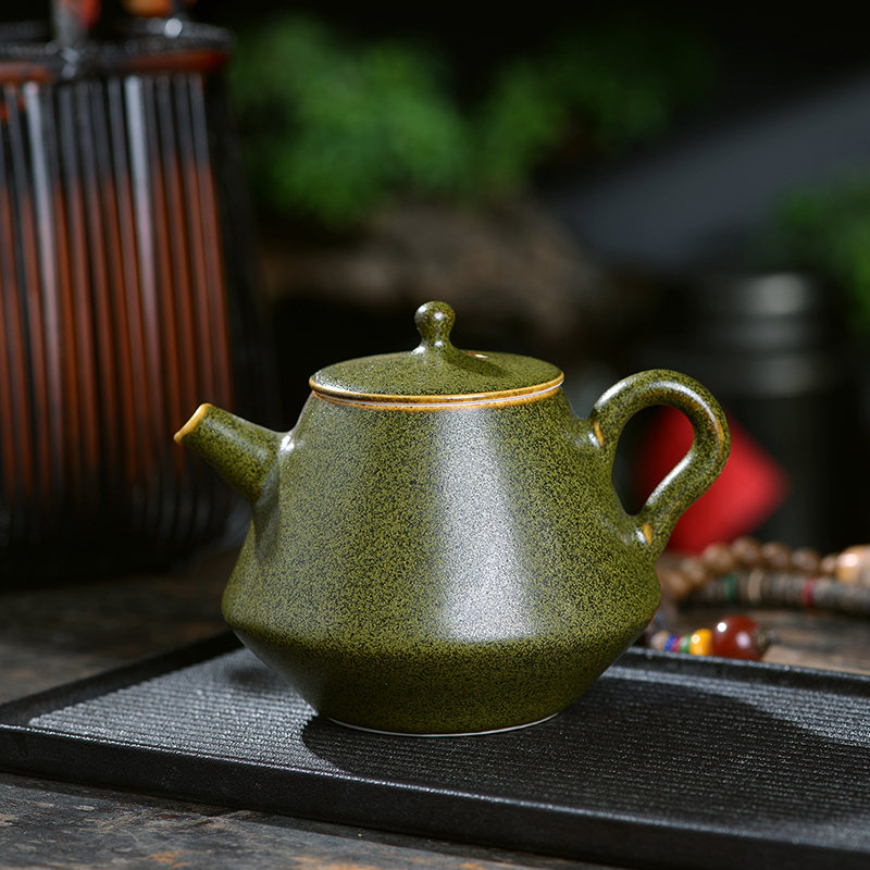 景德镇陶瓷茶叶末釉星钻壶手工茶壶