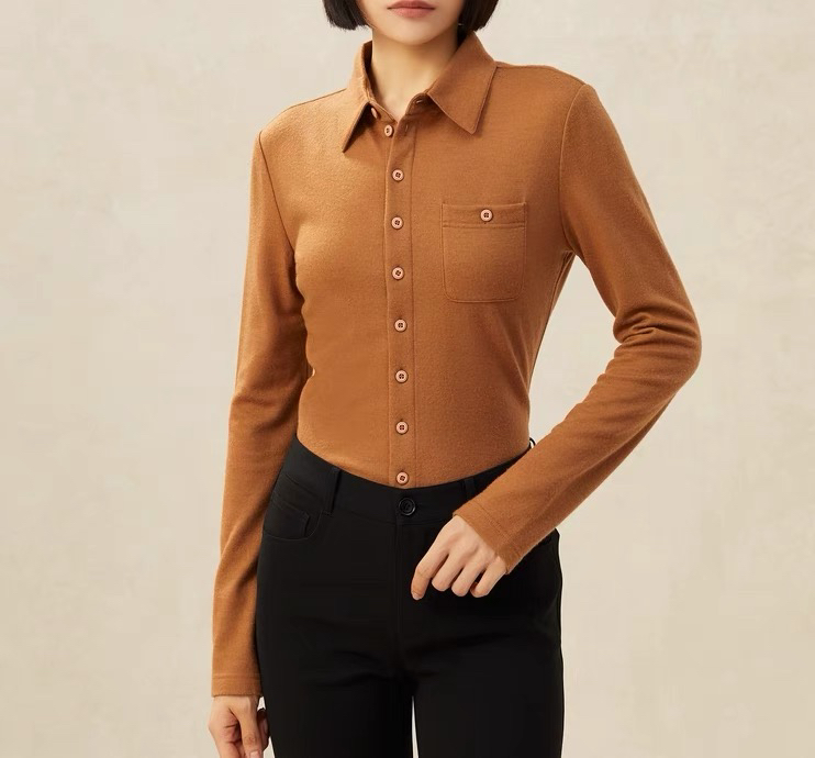 秋冬羊毛打底衬衫长袖绵羊毛保暖1300820