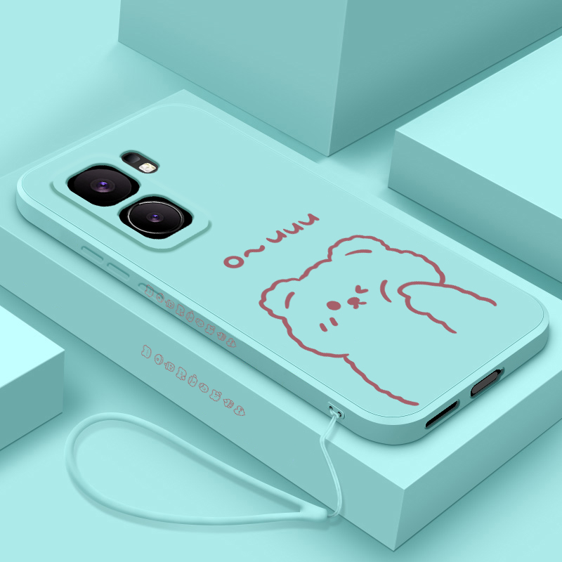适用vivoiqooneo9手机壳新款简约卡通ou小熊iqooneo9pro手机套爱