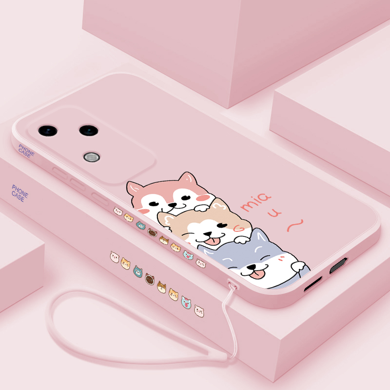 适用于vivos18手机壳卡通创意三只狗狗vivis18pro手机套S18E镜头