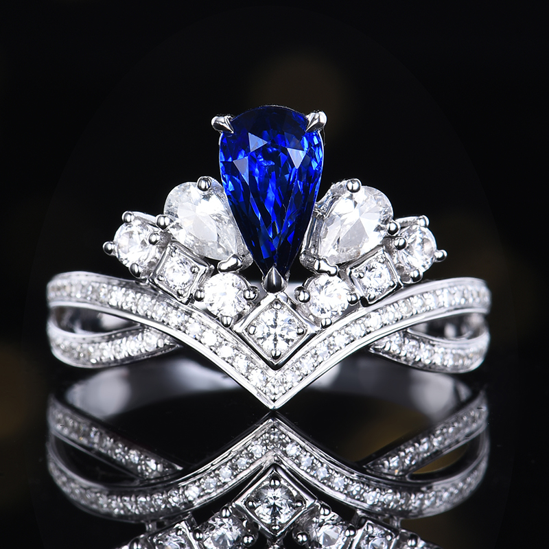 无品牌主石0.95克拉 18K金 天然斯里兰卡皇家蓝蓝宝石戒指